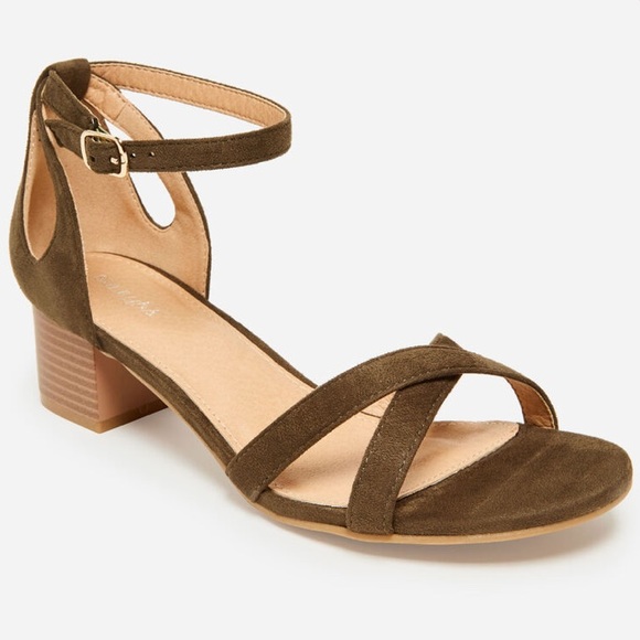 Ashley Stewart Shoes Sole Lift X As Faux Wide Width Olive Sandal